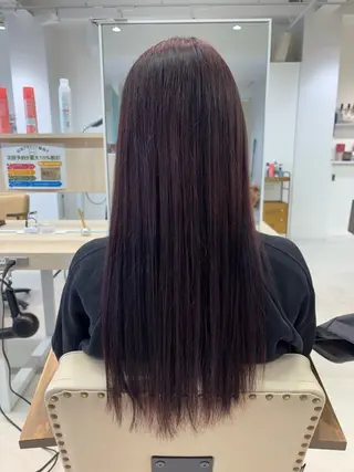 ロング カラー ニュアンスパーマ/ フェザー/マッシュのヘアスタイル
