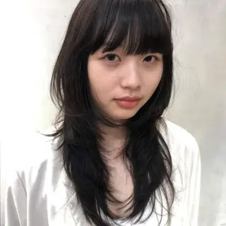 ロング 韓国レイヤー suzuのヘアスタイル