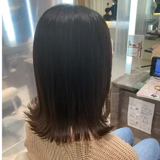 ミディアム 小顔レイヤー/ ベージュ🤍Rieのヘアスタイル