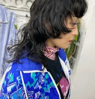 セミロング パーマ カラー/ダブルカラー インナーカラー/ボブのヘアスタイル
