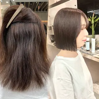 ミディアム 縮毛矯正/韓国ヘア /ブリーチ/ヒロのヘアスタイル