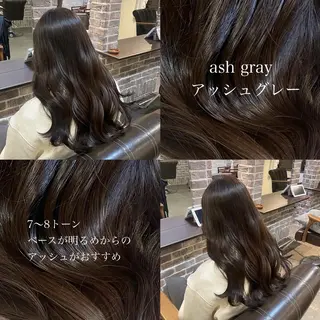 セミロング カラー 🧸顔周りカット /透明感🎀のヘアスタイル