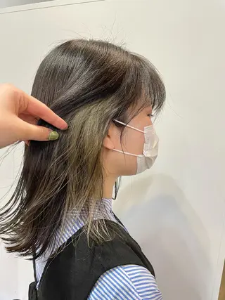 ミディアム カラー ヘアアレンジ 🎀ダブルカラーレイ ヤーyuuri🎀のヘアスタイル