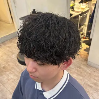 パーマ メンズ ボブ／艶カラー ❣️マナミのヘアスタイル