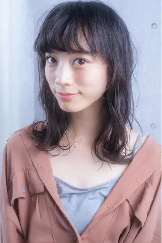 セミロング カラー パーマ ヘアアレンジ 【白髪ぼかし 専門GBG】自由が丘のヘアスタイル