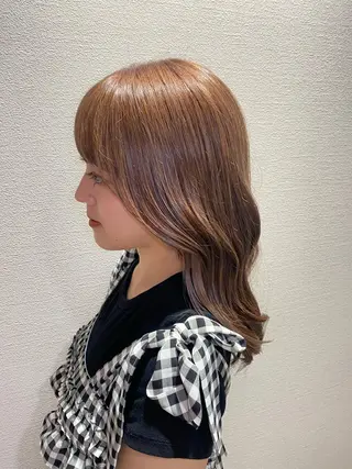 セミロング カラー 似合わせレイヤー/ Wカラー🧸こころのヘアスタイル
