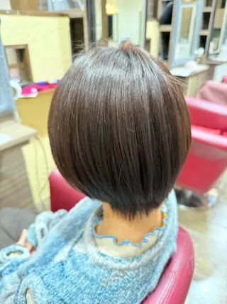 ショート カラー 一宮　　透明感カラー 髪質改善　ヘッドスパのヘアスタイル