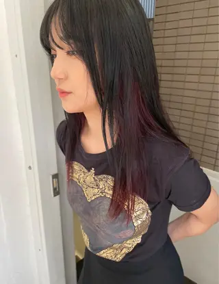 ロング カラー ヘアアレンジ スパイラルパーマ 🌐hina⭐️のヘアスタイル