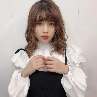 ミディアム 🪭risa 暖色/レイヤー🪭のヘアスタイル