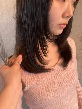ミディアム カラー 横浜美容室/暖色系 michika🌹のヘアスタイル
