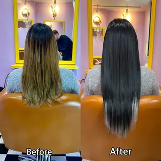 ロング シール＋ちび編み込み エクステ梅田🐨のヘアスタイル