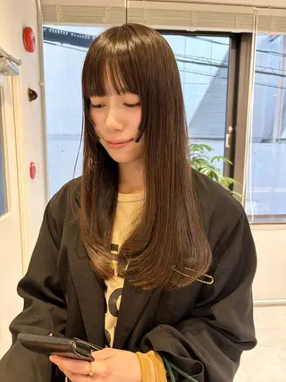 ロング カラー レイヤーカット🍏 パーマ/ののかのヘアスタイル