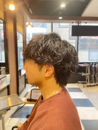 ショート パーマ メンズ センターパート/ メンズパーマ/怜哉のヘアスタイル