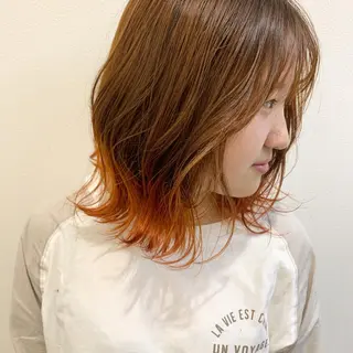 ミディアム カラー MARU パーマ/レイヤーのヘアスタイル