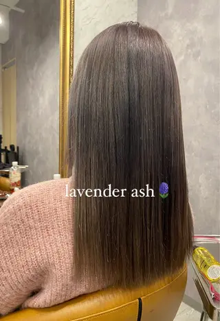 セミロング カラー ヘアアレンジ 🥀暖色韓国ヘア💕 保科侑花のヘアスタイル