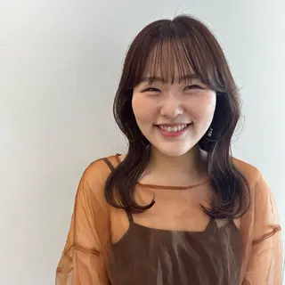 セミロング カラー 髪質改善/韓国/ ヘアセット/夏美のヘアスタイル