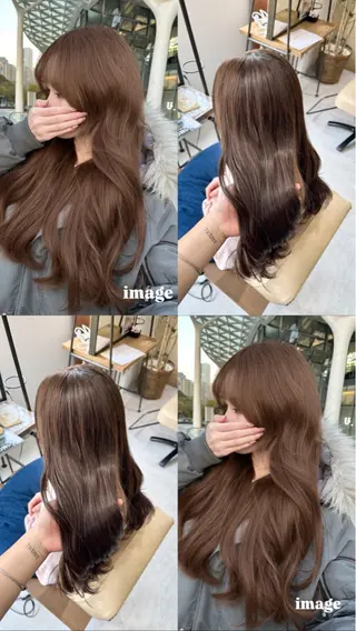 ロング カラー ブリーチなしwカラー /艶カラー/oukaのヘアスタイル