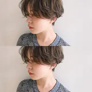 ショート カラー パーマ ヘアアレンジ 松田 亮葉のヘアスタイル