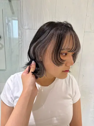 ショート カラー yui🥀/ボブ /ブリーチなしカラーのヘアスタイル