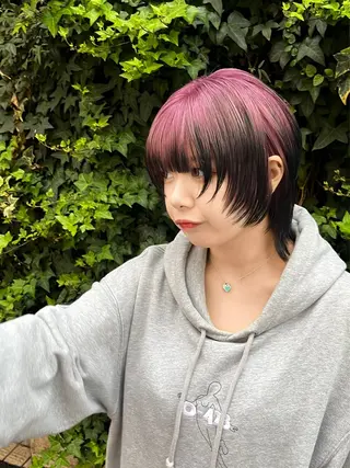 カラー ウルフ/レイヤー/ ブリーチカラーのヘアスタイル