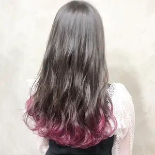 ロング カラー パーマ ヘアアレンジ メンズ 艶ピンク*ヘアセット 🌙shioriのヘアスタイル