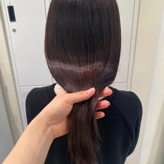 ロング カラー 垢抜け小顔レイヤー オリーブ/スミレのヘアスタイル