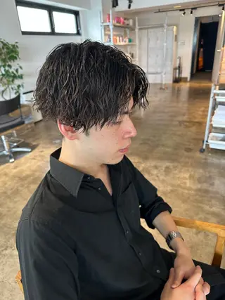 ミディアム パーマ メンズ 【メンズ職人】 ✂️佐藤友のヘアスタイル