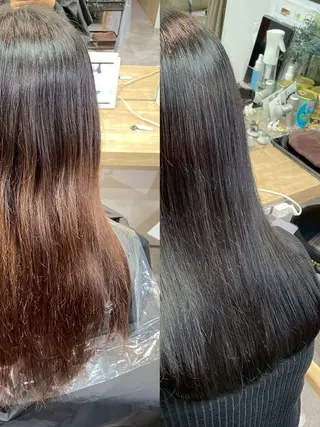 カラー 艶感カラー/オリーブ アレンジ：♡のヘアスタイル