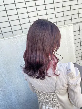 セミロング カラー エフェクトブリーチ 🌟前澤啓太朗のヘアスタイル