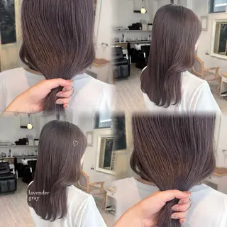 セミロング カラー 無料カットモデル🩶 30%off/はるかのヘアスタイル