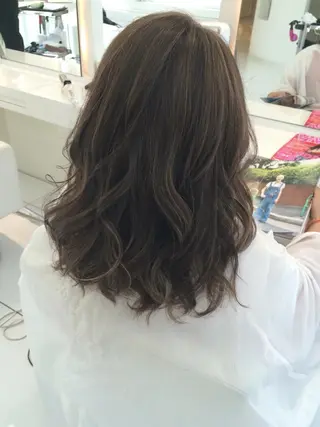 ミディアム セミロング ロング カラー 内藤 達也のヘアスタイル