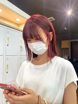 ミディアム カラー 小顔カット/艶 カラー特化♡MIHOのヘアスタイル