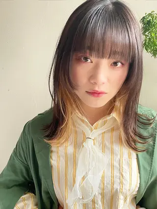 ミディアム 石川 理恵のヘアスタイル