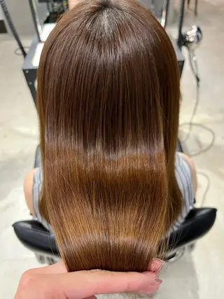 セミロング 縮毛矯正/酸性 おかにわみりのヘアスタイル