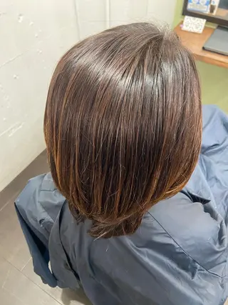 ミディアム カラー パーマ ヘアアレンジ メンズ キッズ ネイル マツエク・マツパ 久木原 ゆりのヘアスタイル