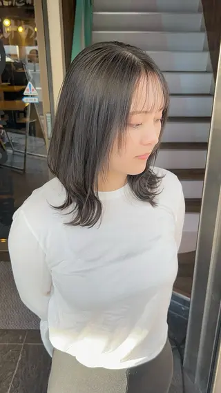 ミディアム カラー 【ブリーチ無しW】 【暗髪&暖色系】圭真のヘアスタイル