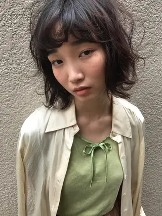 ミディアム カラー パーマ 骨格診断🍃ショート /ショートボブ✨岡元のヘアスタイル