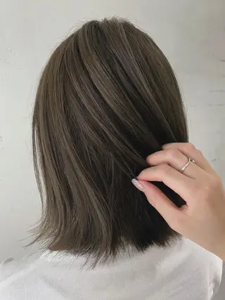 ミディアム カラー 透明感/縮毛/ボブ CHIHIROのヘアスタイル