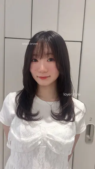 ミディアム 艶髪໒꒱／透明感 カラー🍀_そら🪽のヘアスタイル