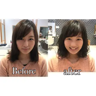 ミディアム カラー 中村 美穂のヘアスタイル