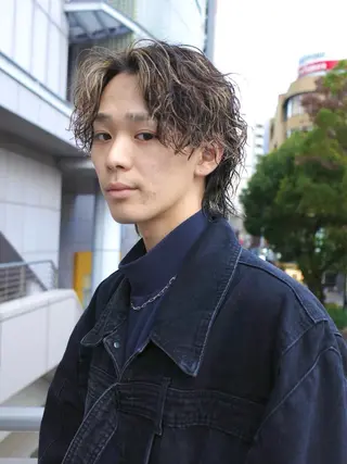 カラー パーマ メンズ ボブ/髪質改善/ レイヤー/池澤慎人のヘアスタイル