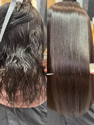 ミディアム パーマ 縮毛矯正/エクステ ヘアアレンジ/ひふみのヘアスタイル