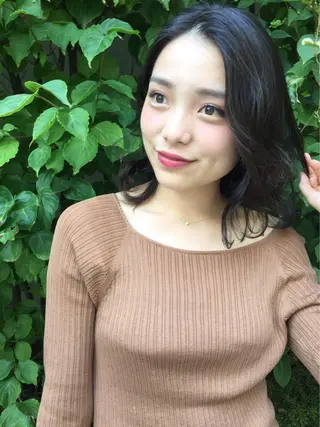 ミディアム パーマ 逗子葉山 ナオイカイラのヘアスタイル