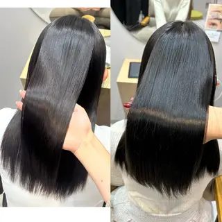 セミロング 立川 🫧 ブリーチ 艶髪カラー🧸✨️のヘアスタイル