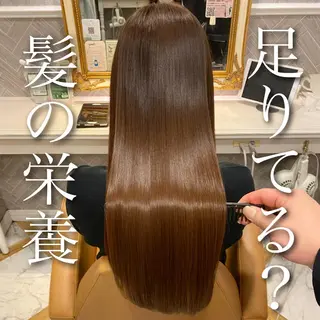 セミロング 縮毛矯正×艶髪カラー 髪質改善/三ツ木のヘアスタイル