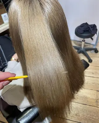 セミロング 髪質改善 水野のヘアスタイル
