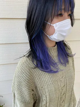 セミロング ハイトーンカラー🌈 メンズパーマ鈴木康平のヘアスタイル
