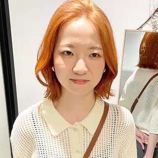 ミディアム カラー 🍊暖色×顔周り 🍊cocoroのヘアスタイル