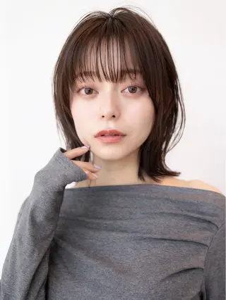 ミディアム 🫧艶感カラー/ あいり🤍のヘアスタイル