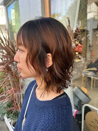 ミディアム パーマ ♦︎レイヤー/ボブ/ ショート/明梨♦︎のヘアスタイル